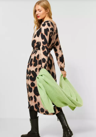 Midi-jurk met luipaardpatroon